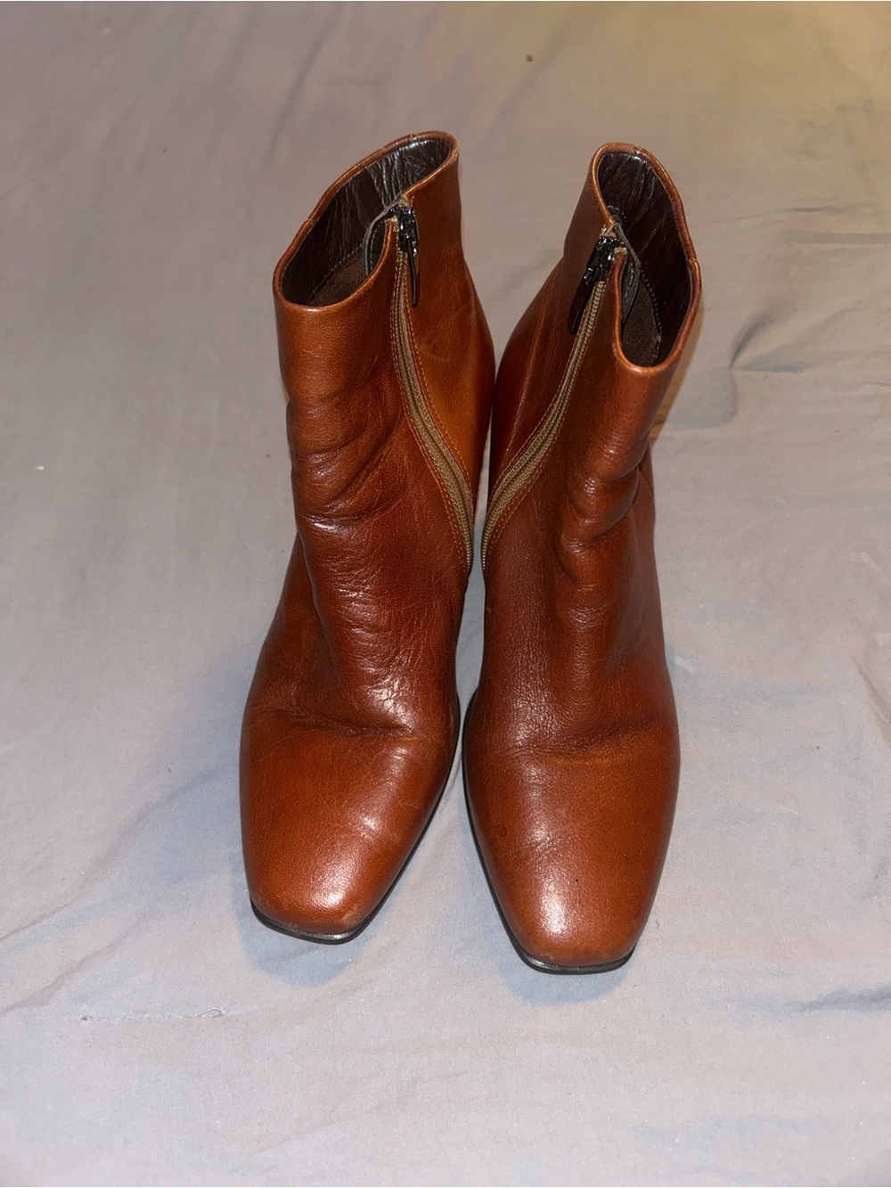 Ecco Women's Brown Leather Ankle Boots - Sz 38 Worn Once
